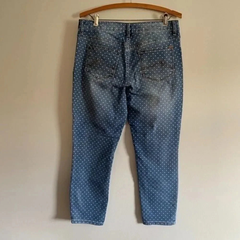 Max Jeans Mid Rise Crop White Polka Dots - Picture 6 of 9